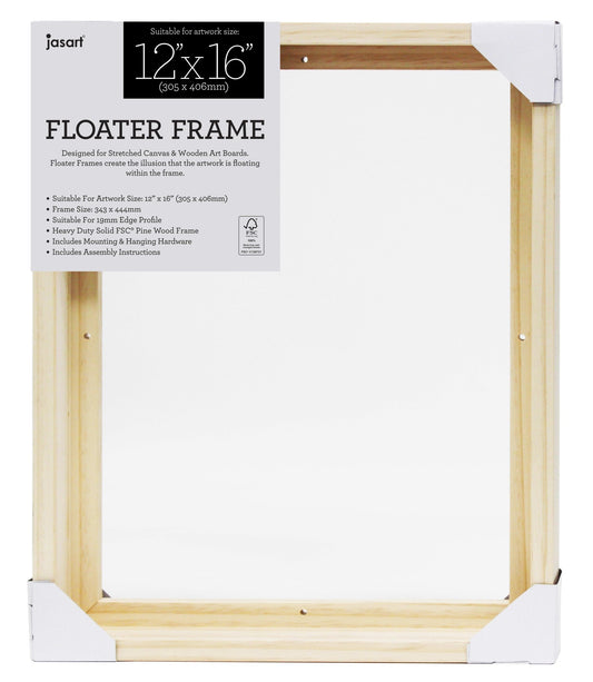 Jasart Floater Frame Thin Edge 12 x 16" Natural (30.5cm x 40.7cm)