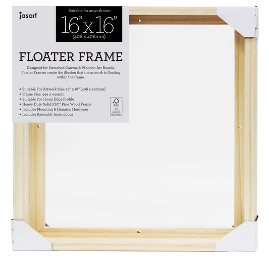 Jasart Floater Frame Thin Edge 16 x 16" Natural (40.7cm x 40.7cm)