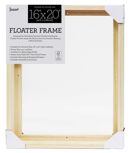 Jasart Floater Frame Thick Edge 16 x 20" Natural (40.7cm x 50.9cm)