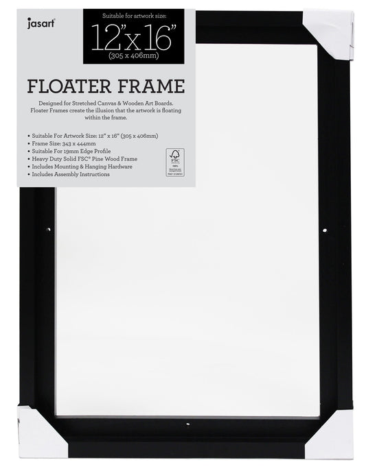 Jasart Floater Frame Thin Edge 12 x 16" Black (30.5cm x 40.7cm)