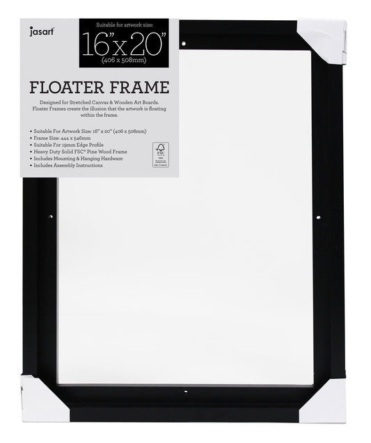Jasart Floater Frame Thin Edge 16 x 20" Black (40.7cm x 50.9cm)