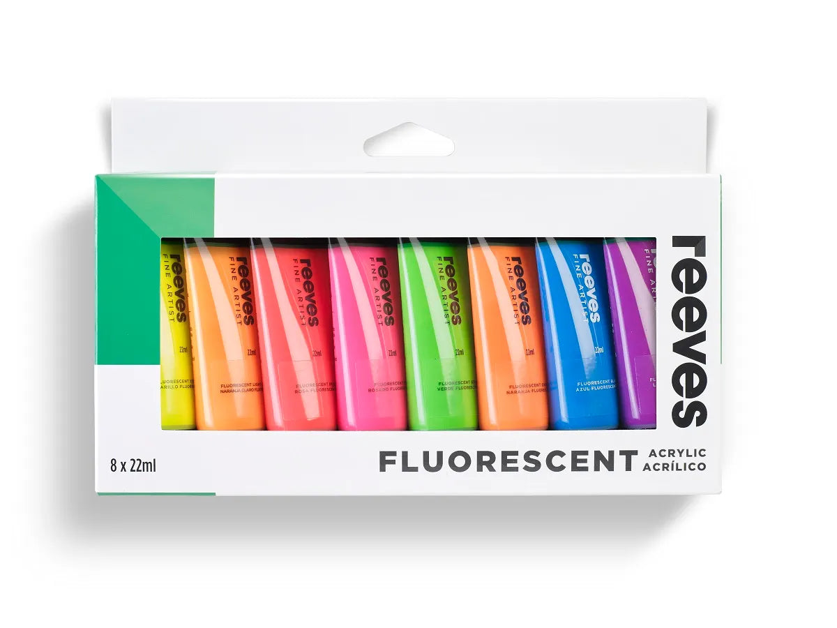 Reeves Acrylic 22ml Set 8 Fluoro