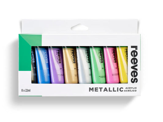 Reeves Acrylic 22ml Set 8 Metallic