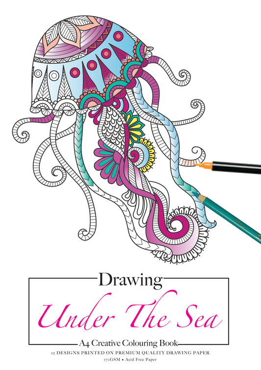 Colouring Book Drawing 170gsm 12 Sheets - Under the Sea