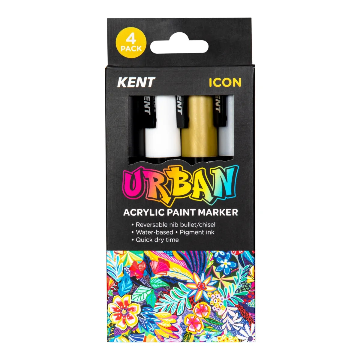 Kent Urban Paint Marker 6mm Nib Icon 4 Pack
