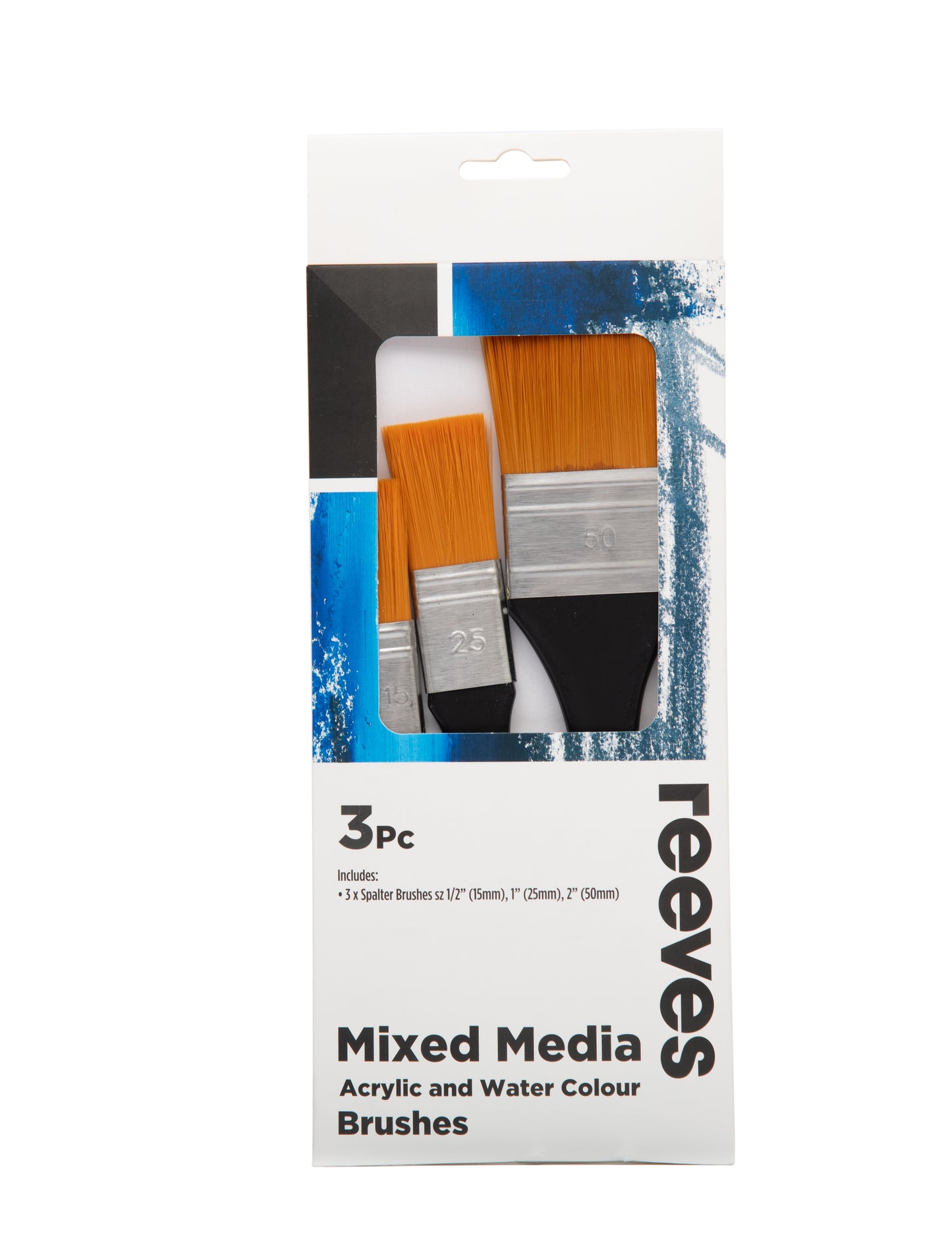 Reeves Mixed Media Spalter Brush Set 3 (FLAT 1/2, 1 & 2")