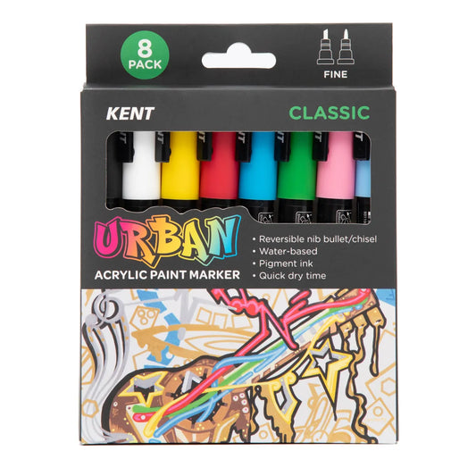 Kent Urban Paint Marker 3mm Nib Classic 8 Pack
