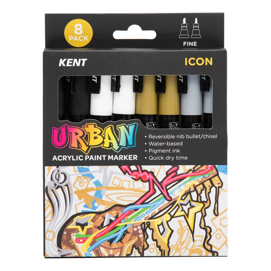 Kent Urban Paint Marker 3mm Nib Icon 8 Pack