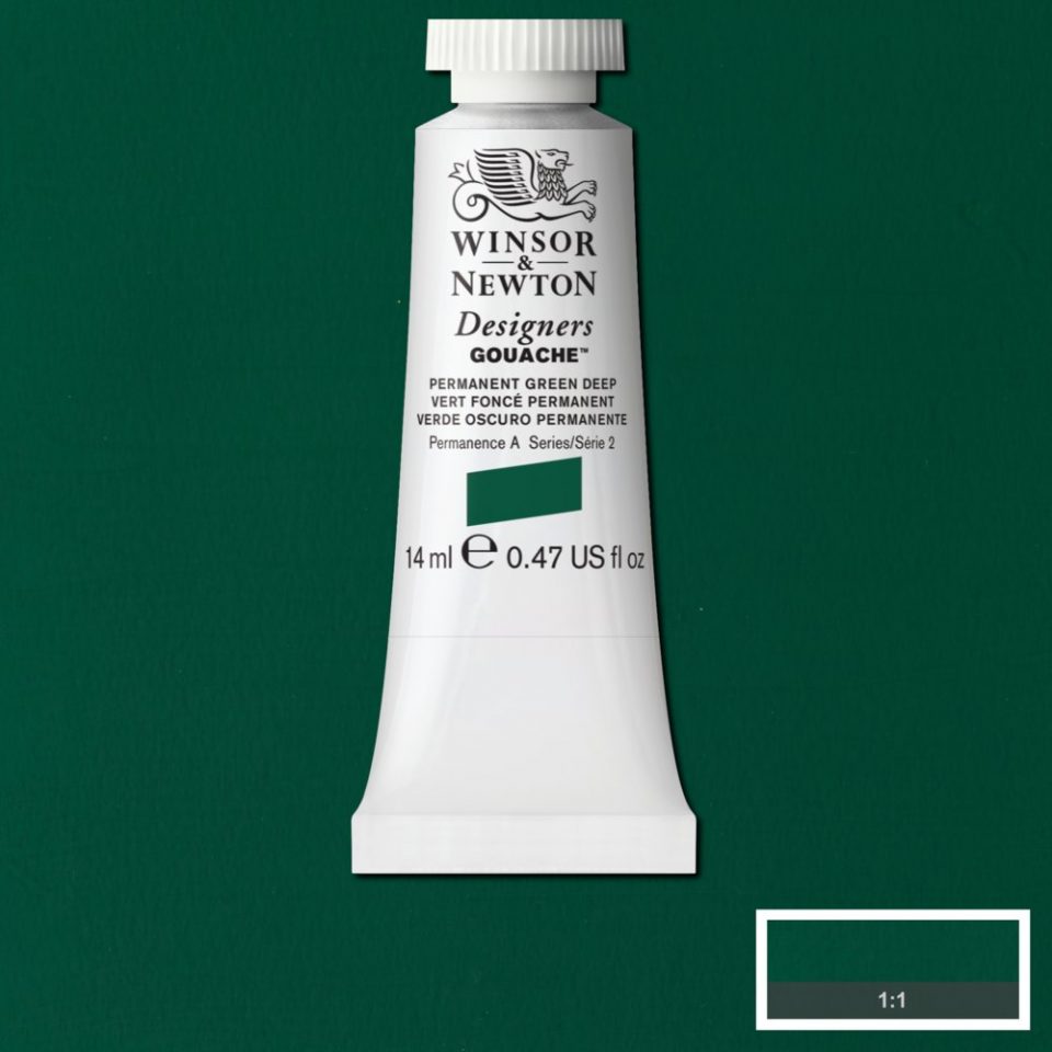 Winsor & Newton Designers Gouache 14ml Permanent Green Deep