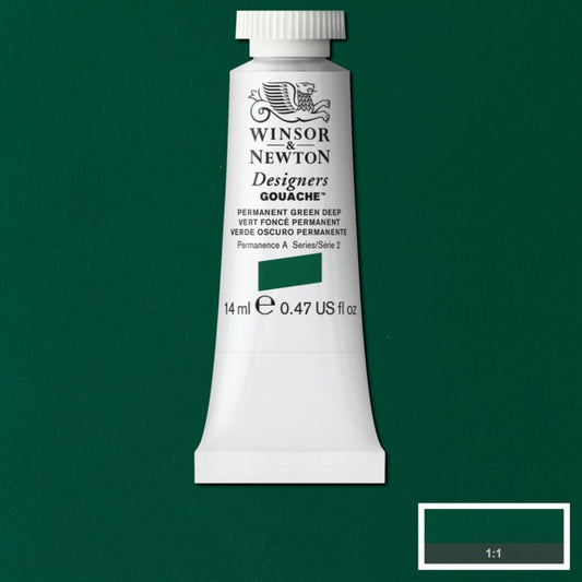 Winsor & Newton Designers Gouache 14ml Permanent Green Deep