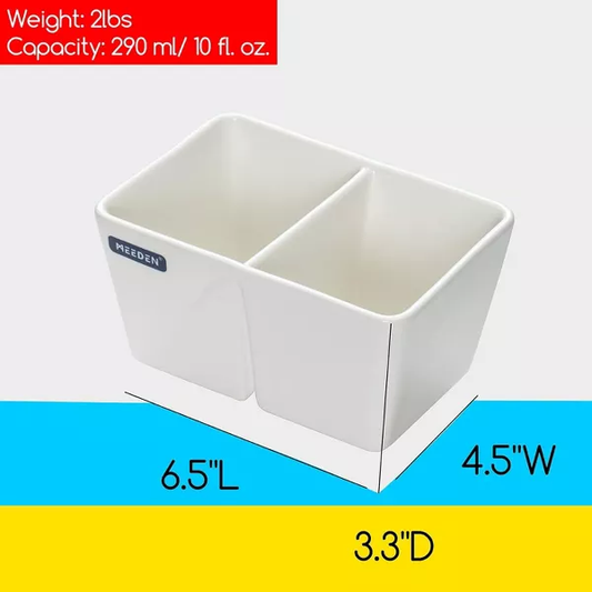 Meeden 2 Well Porcelain Brush Wash Bowl