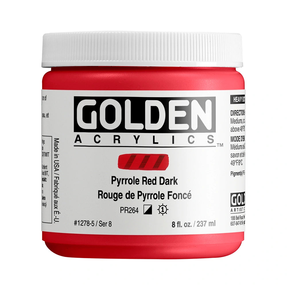 Golden Heavy Body Acrylic 237ml Pyrrole Red Dark