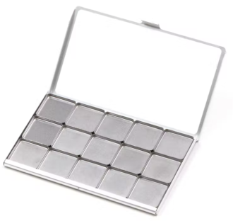 Art Toolkit Folio Palette with 15 Double Pans - Silver