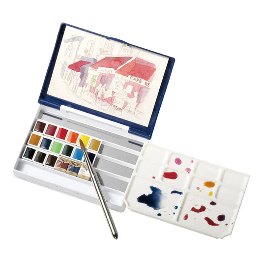 Holbein Watercolour Pan Set 18 Palm Box - PN694