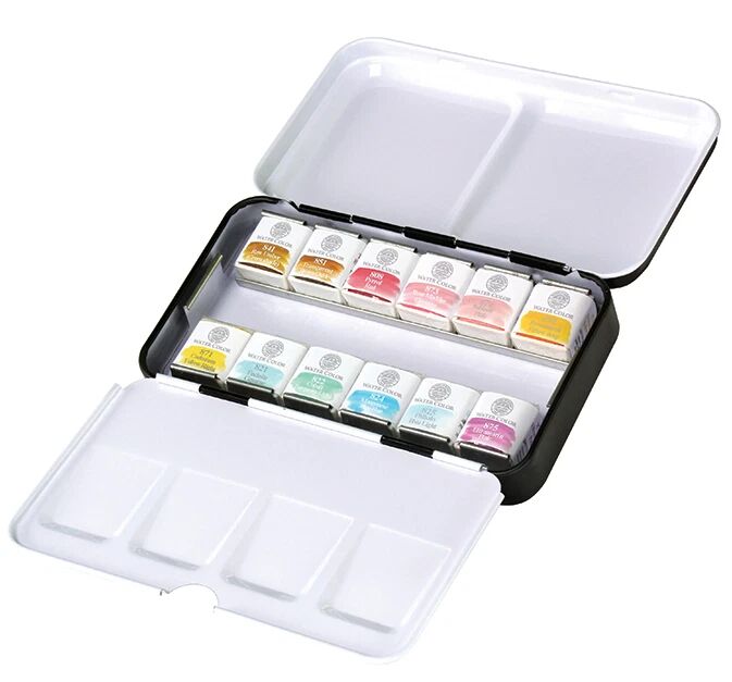 Mungyo Professional Watercolour Pastel Tin 12 x 1/2 Pans