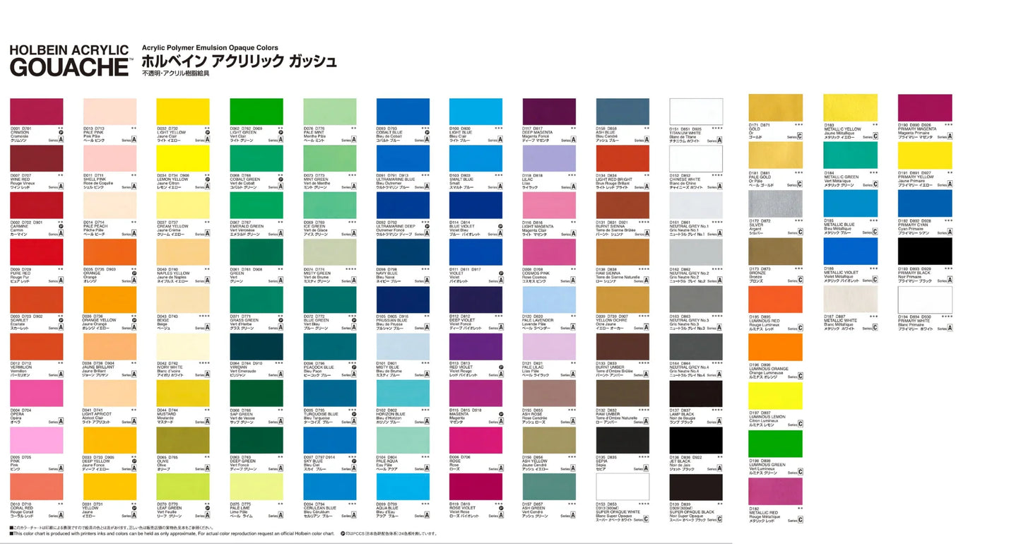 Holbein Acryla Gouache Complete Set 109 x 20ml