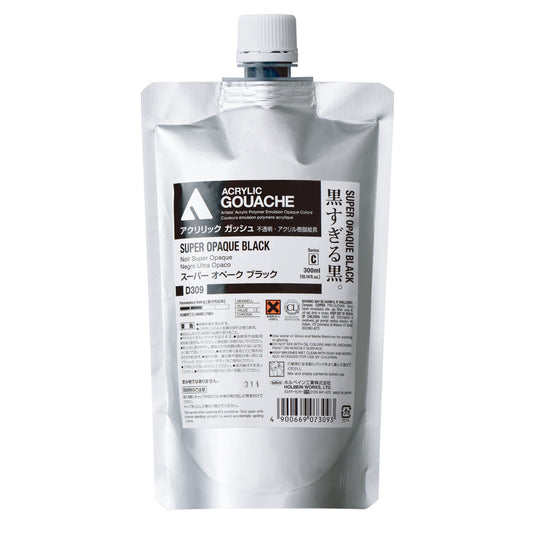 Holbein Acrylic Gouache Super Opaque Black 300ml