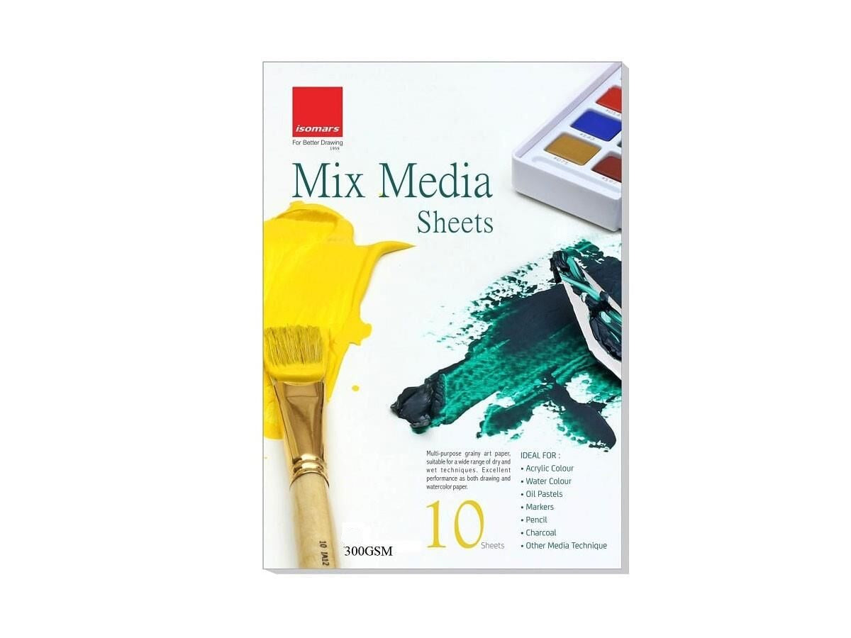 Isomars Mixed Media Sheets 300gsm - Pack 10 Sheets A4