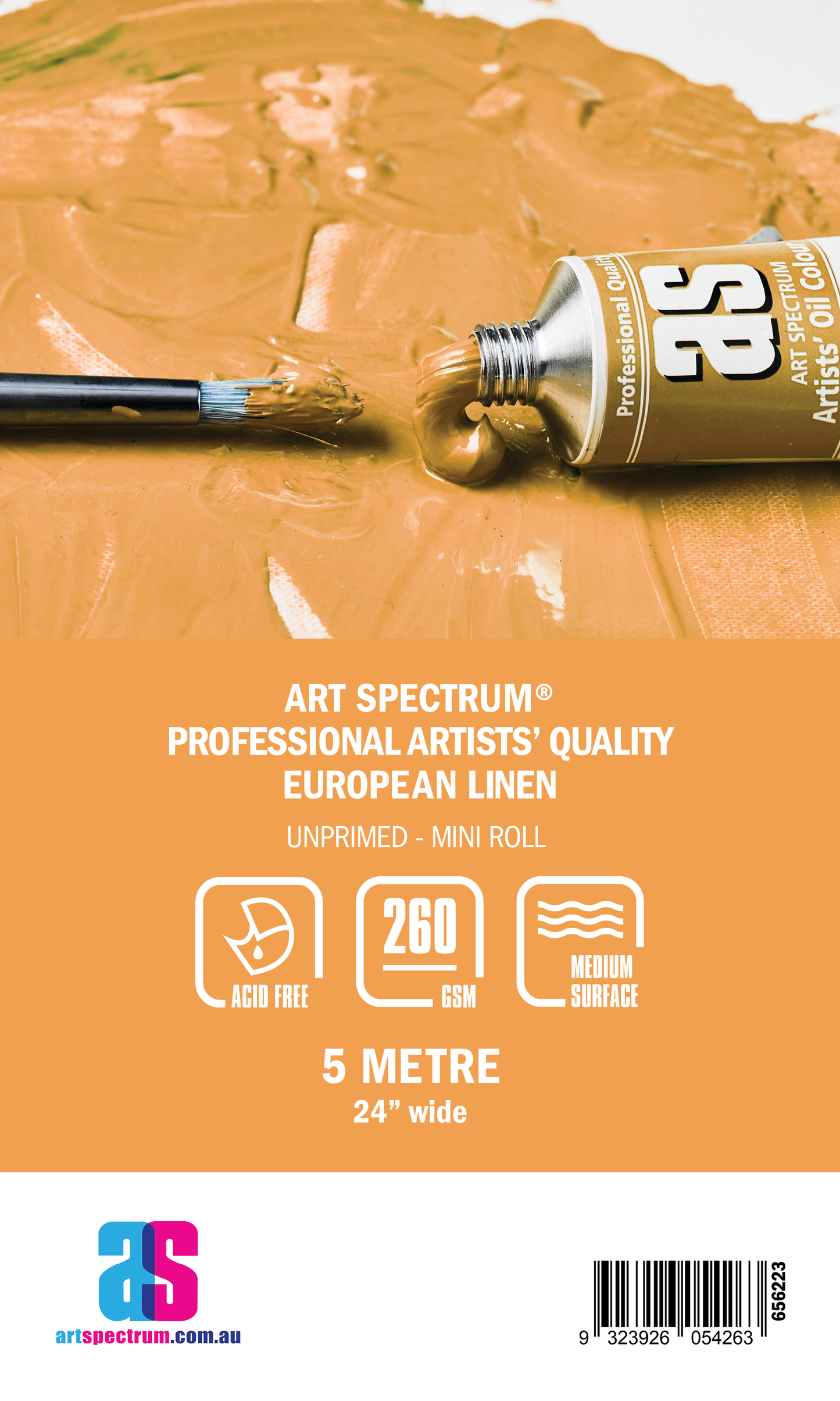 As Unprimed Linen Mini Rolll Med 24x5m