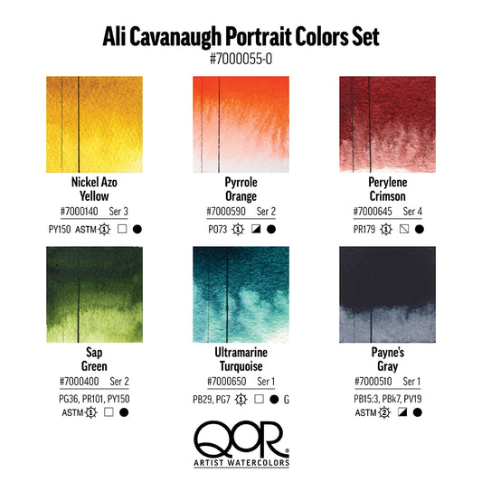 QoR Watercolor Ali Cavanaugh Portrait Colors Set 6