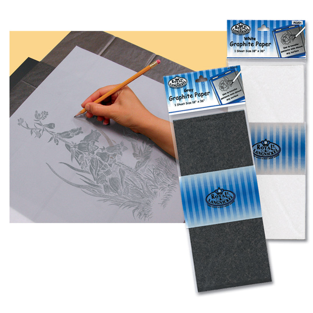 R & L Graphite Transfer Paper 4 Sheets 9 x 13" White