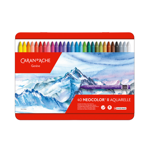 Caran d'Ache Neocolor II Water-Soluble Wax Pastel Tin 40 Colours