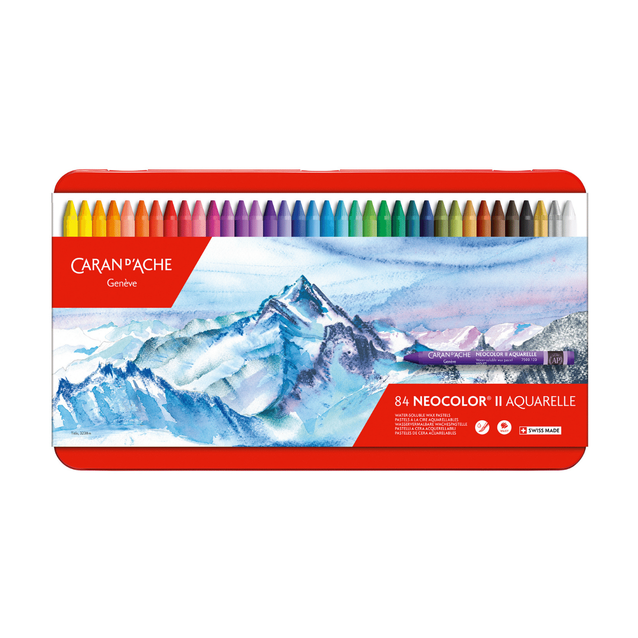 Caran d'Ache Neocolor II Water-Soluble Wax Pastel Tin 84 Colours