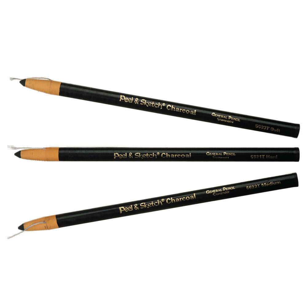 General's Peel & Sketch Charcoal Pencil Hard - #5631t