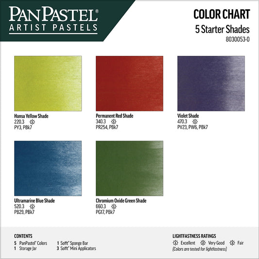 PanPastel 5 Starter Shades 1 Lid Set