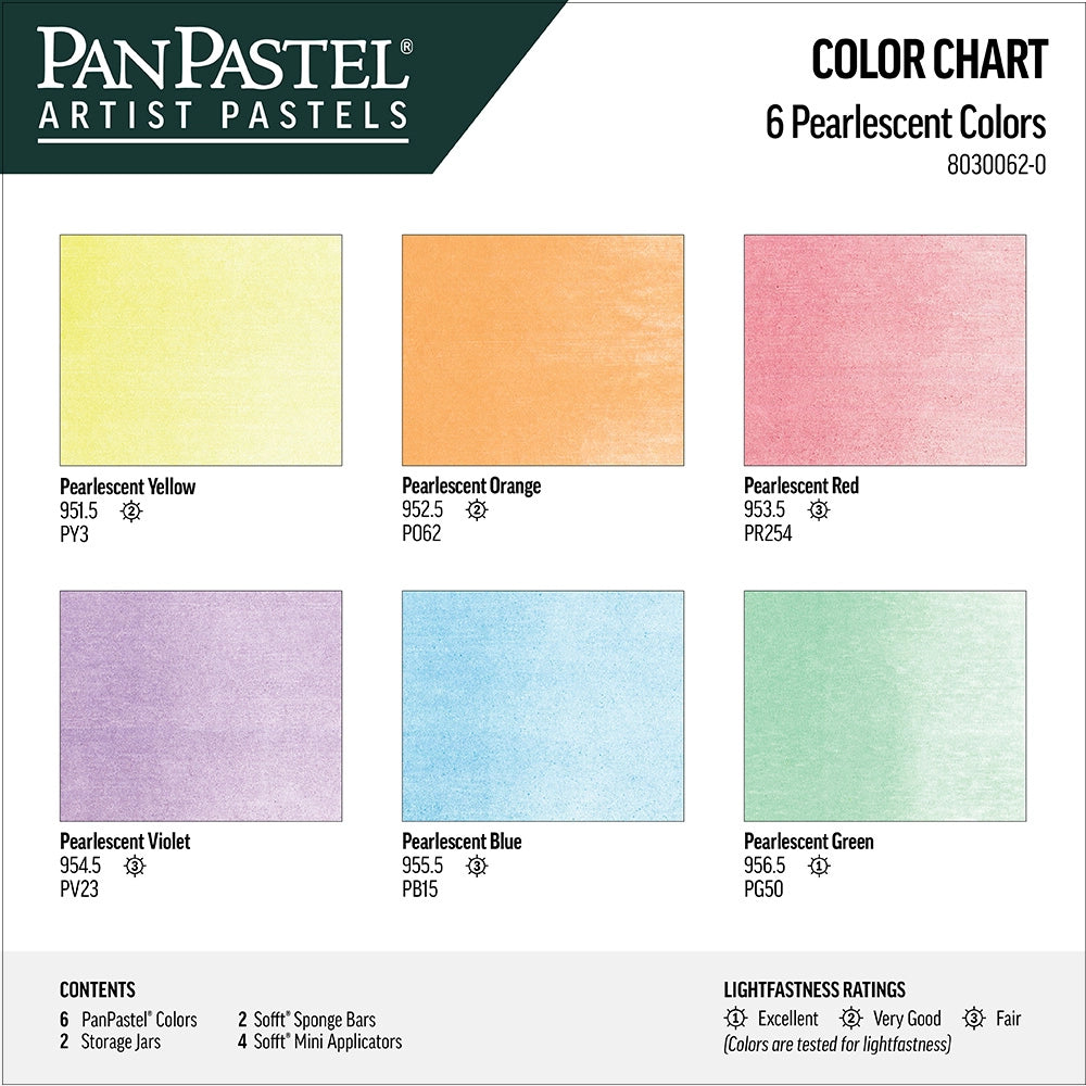 PanPastel 6 Pearlescent Colors 1 Lid Set