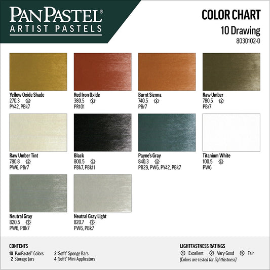 PanPastel 10 Drawing 1 Lid Set