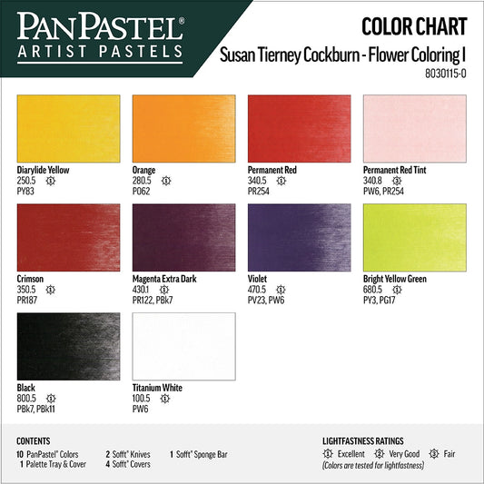 PanPastel 10 Flower Coloring 1 - Susan Tierney Cockburn Set