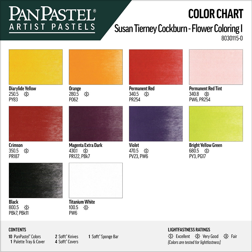 PanPastel 10 Flower Coloring 1 - Susan Tierney Cockburn Set