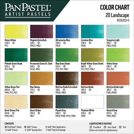 PanPastel 20 Landscape 2 Lid Set