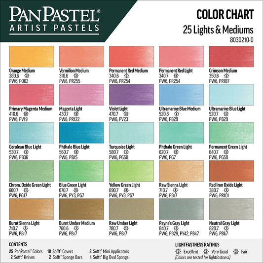 PanPastel 25 Colour 2 Lid Set – Light & Medium Colours