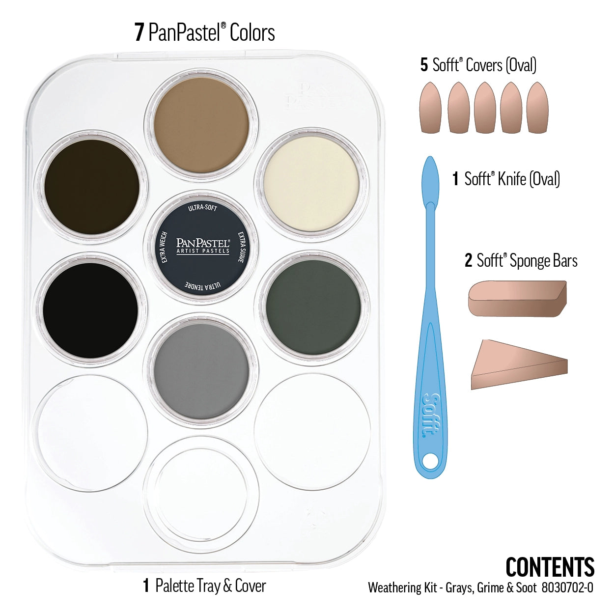 PanPastel 7 Grays, Grime & Soot Set