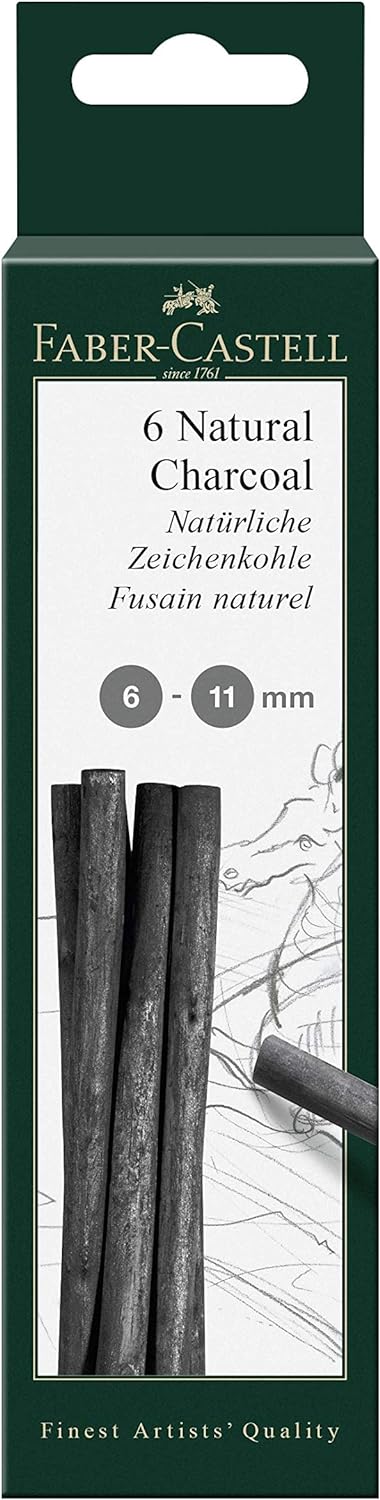 Faber Pitt Charcoal Natural Sticks 6 Box