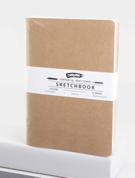 Derivan Sketchbook A5 Kraft Cover 32pp 170gsm