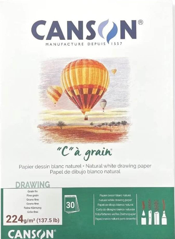 Canson Drawing 224gsm Pad 30 Sheet A2