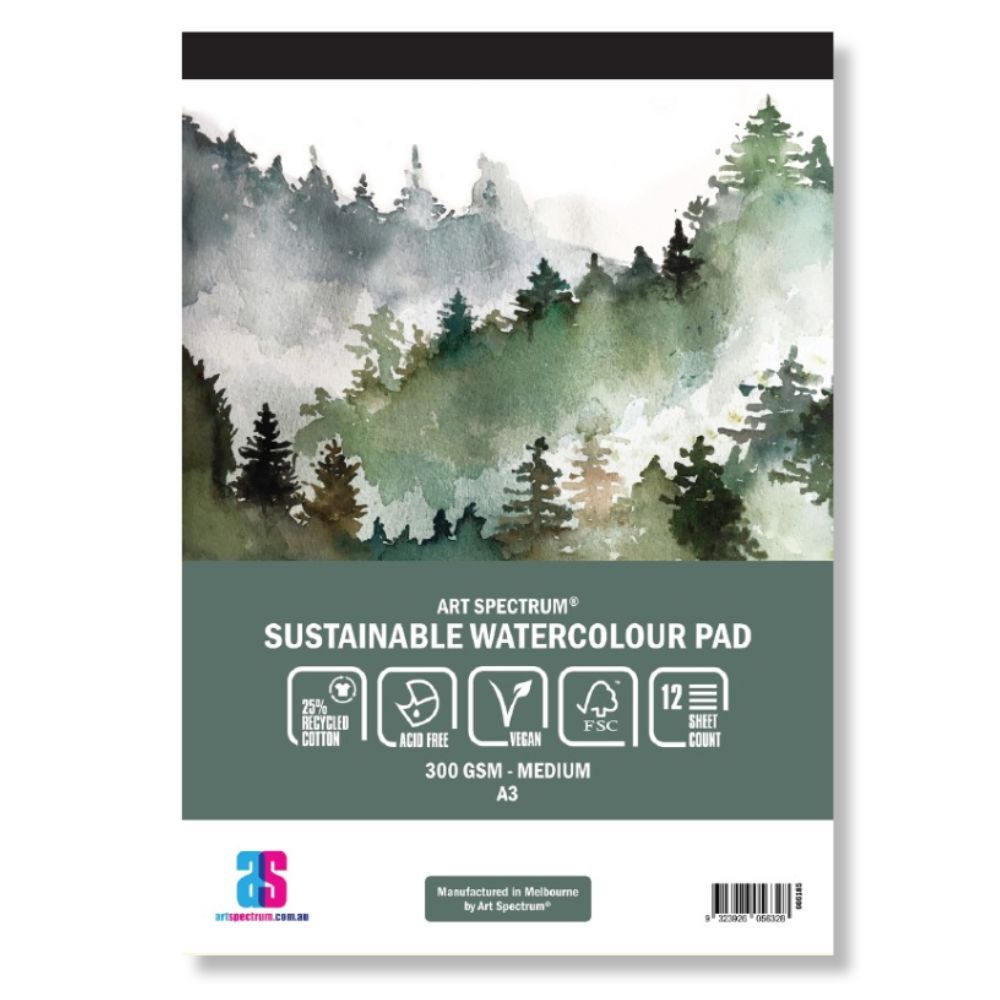 Art Spectrum 25% Recycled Cotton Sustainable Watercolour Pad Cold Pressed 300gsm A3