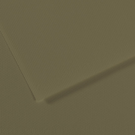 Mi Teintes 160gsm Pastel Paper 50 x 65cm Pkt 10 Olive Green 191