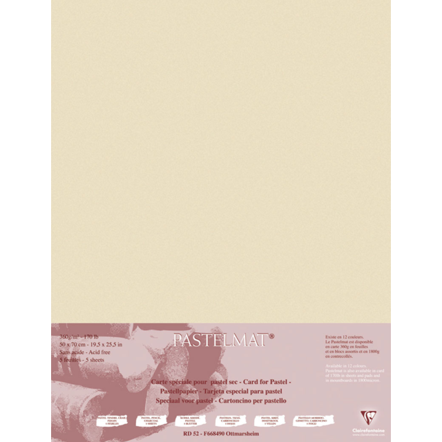 Clairefontaine Pastel Mat 360g 50 x 70cm Pkt 5