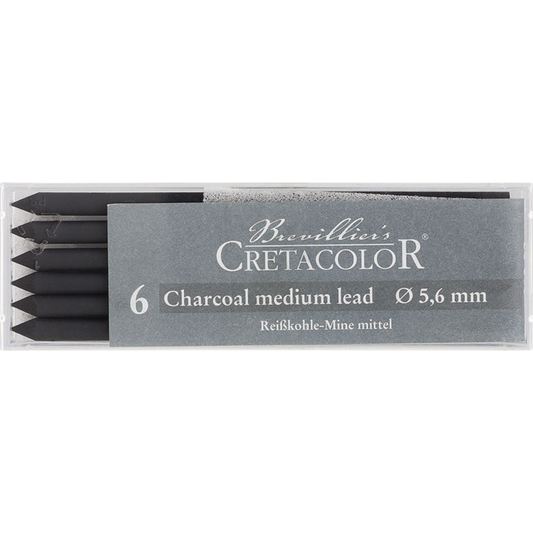 Cretacolor Charcoal Leads 5.6mm Medium Box 6