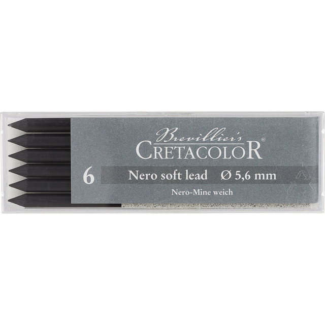 Cretacolor Nero Leads 5.6mm Soft Box 6