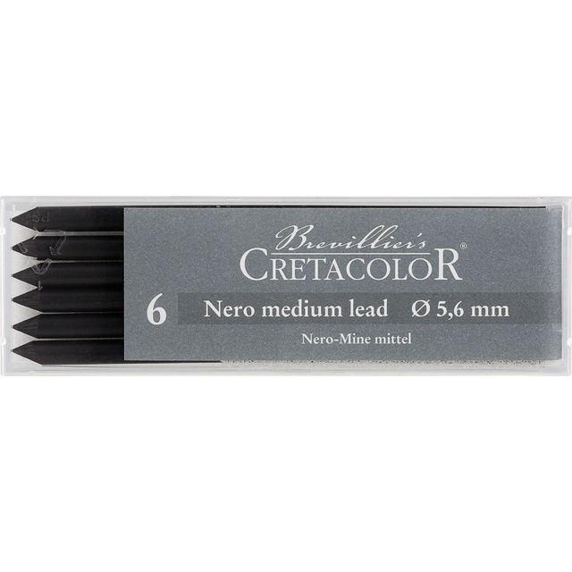 Cretacolor Nero Leads 5.6mm Medium Box 6
