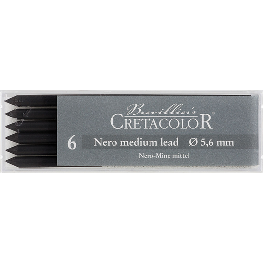 Cretacolor Nero Leads 5.6mm Medium Box 6