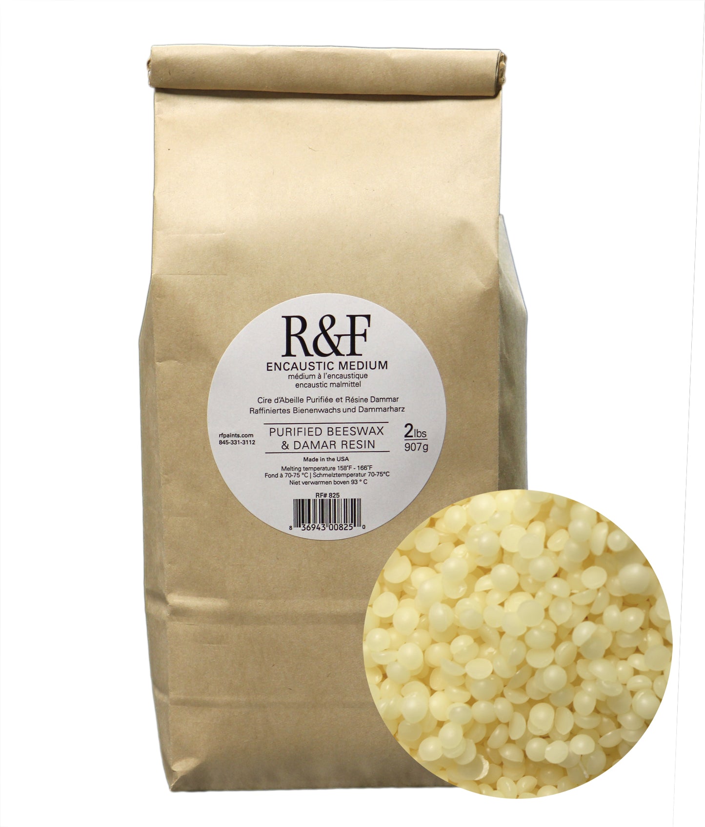 R&F Encaustic Medium - Purified Beeswax & Damar Resin 2lb 907g