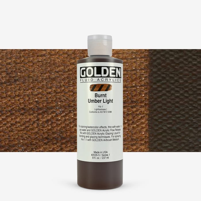 Golden Fluid Acrylic 237ml Burnt Umber Light