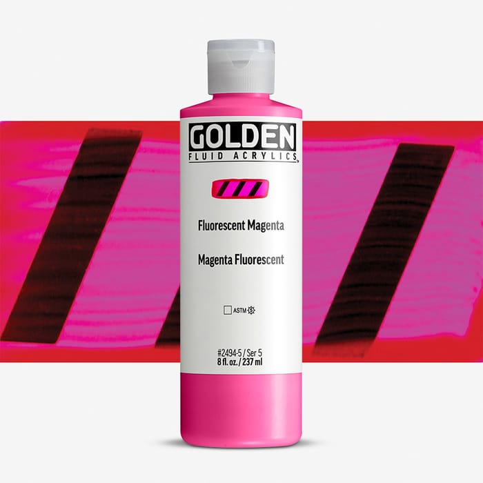 Golden Fluid Acrylic 237ml Fluorescent Magenta
