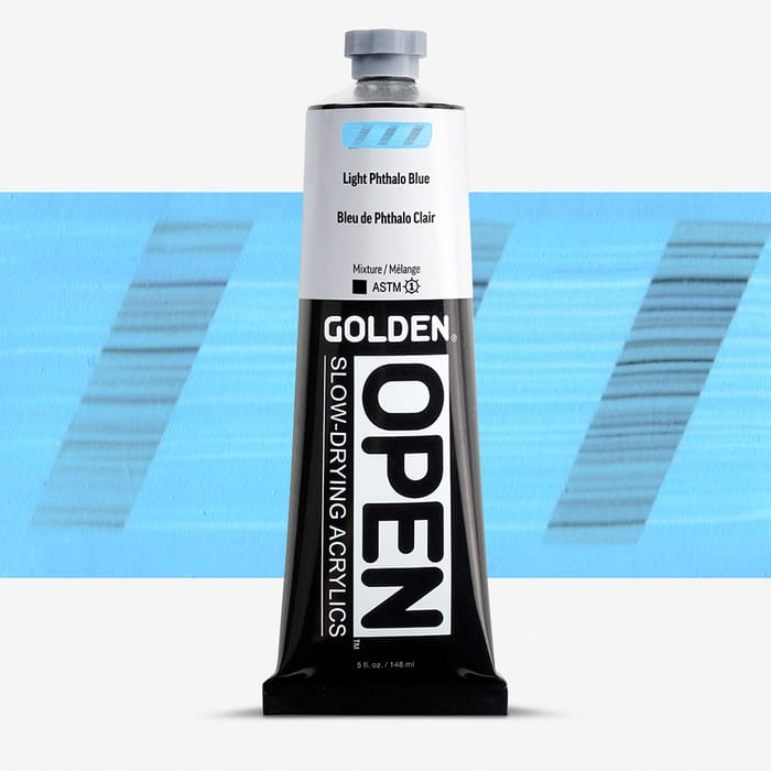 Golden Open Acrylics 148ml Light Phthalo Blue